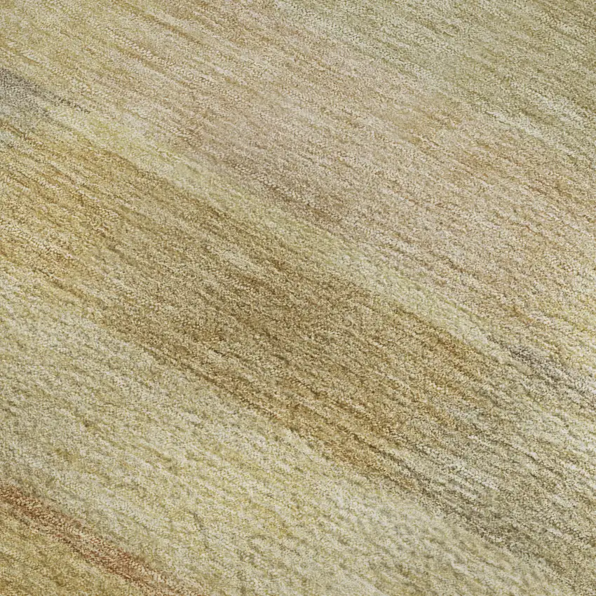 Wheat Beige And Gray Striped Washable Area Rug With UV Protection Photo 2