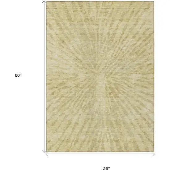 Wheat Beige And Tan Abstract Washable Indoor Outdoor Area Rug Photo 3