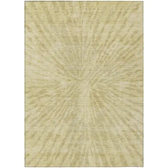Wheat Beige And Tan Abstract Washable Indoor Outdoor Area Rug Photo 2