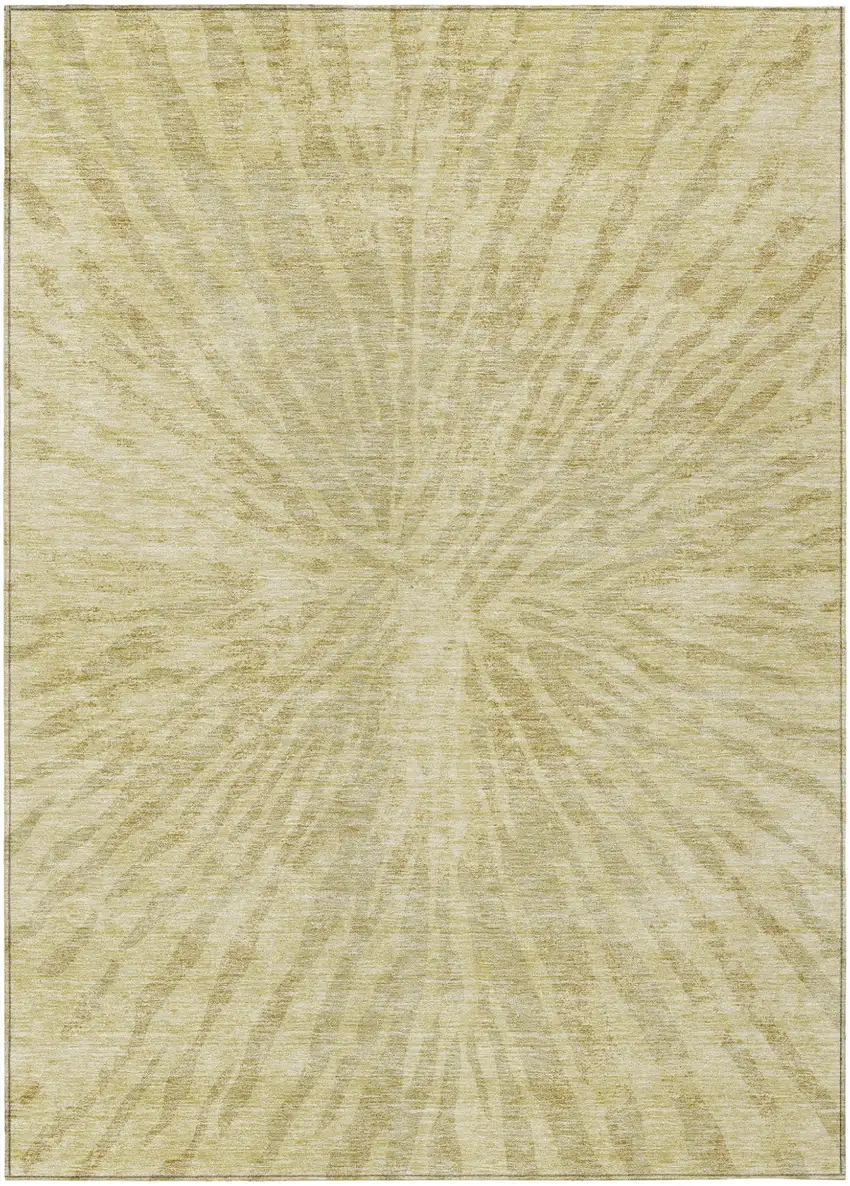 Wheat Beige And Tan Abstract Washable Indoor Outdoor Area Rug Photo 2