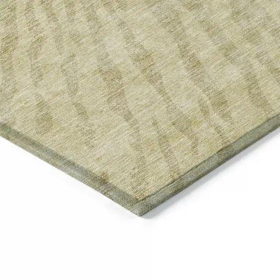 Wheat Beige And Tan Abstract Washable Indoor Outdoor Area Rug Photo 5