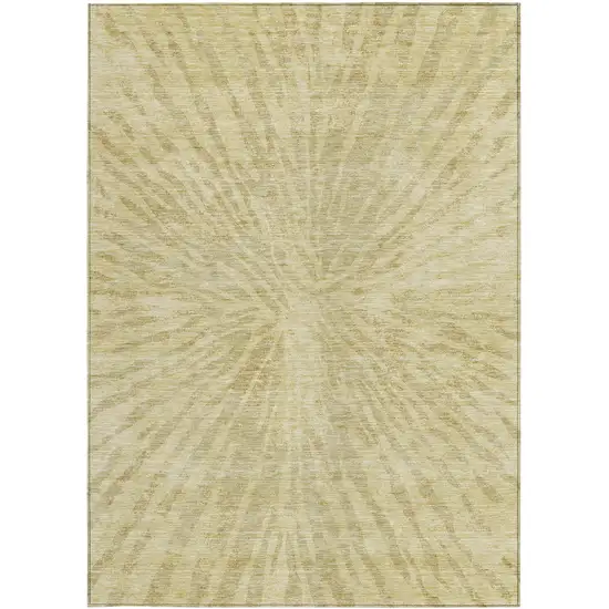Wheat Beige And Tan Abstract Washable Indoor Outdoor Area Rug Photo 7