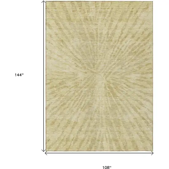 Wheat Beige And Tan Abstract Washable Indoor Outdoor Area Rug Photo 3