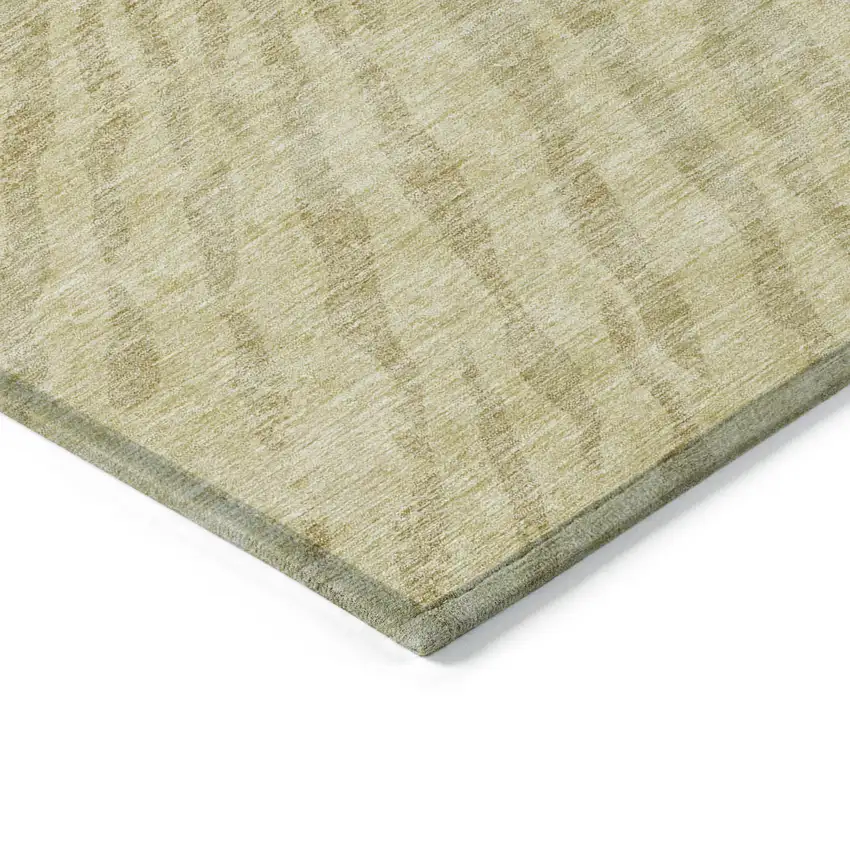Wheat Beige And Tan Abstract Washable Indoor Outdoor Area Rug Photo 5