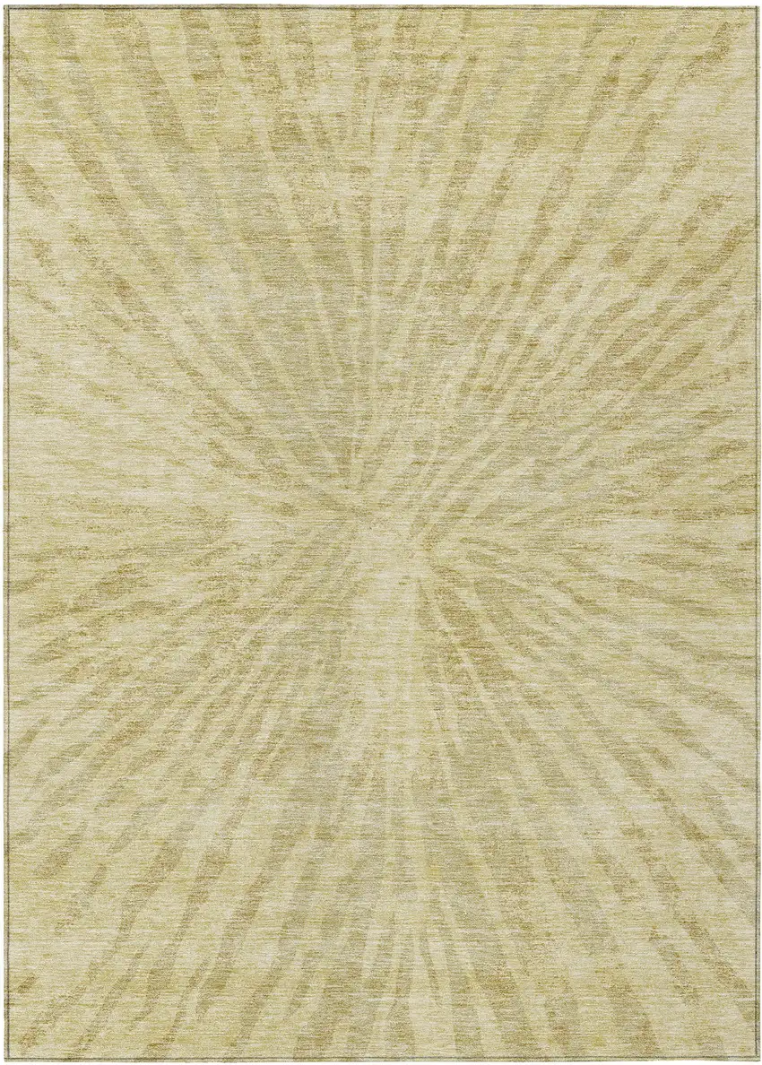 Wheat Beige And Tan Abstract Washable Indoor Outdoor Area Rug Photo 2