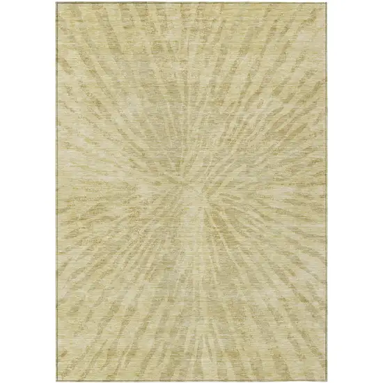 Wheat Beige And Tan Abstract Washable Indoor Outdoor Area Rug Photo 2