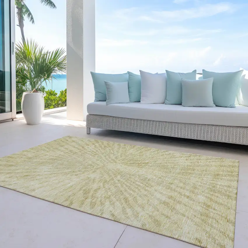 Wheat Beige And Tan Abstract Washable Indoor Outdoor Area Rug Photo 8