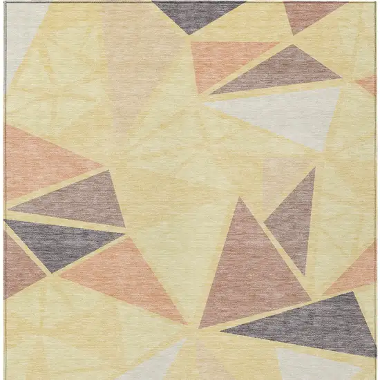 Wheat Brown And Gray Geometric Washable Indoor Outdoor Area Rug Photo 7