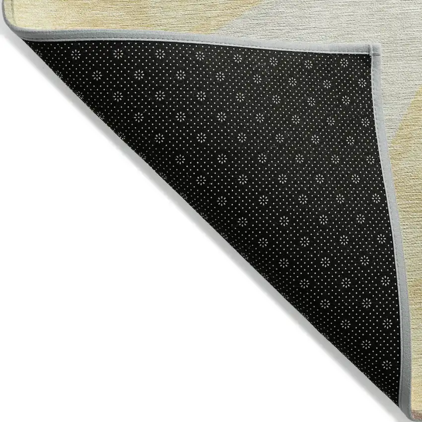 Wheat Brown And Gray Geometric Washable Indoor Outdoor Area Rug Photo 4