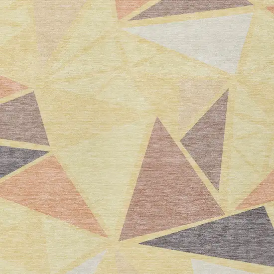 Wheat Brown And Gray Geometric Washable Indoor Outdoor Area Rug Photo 6