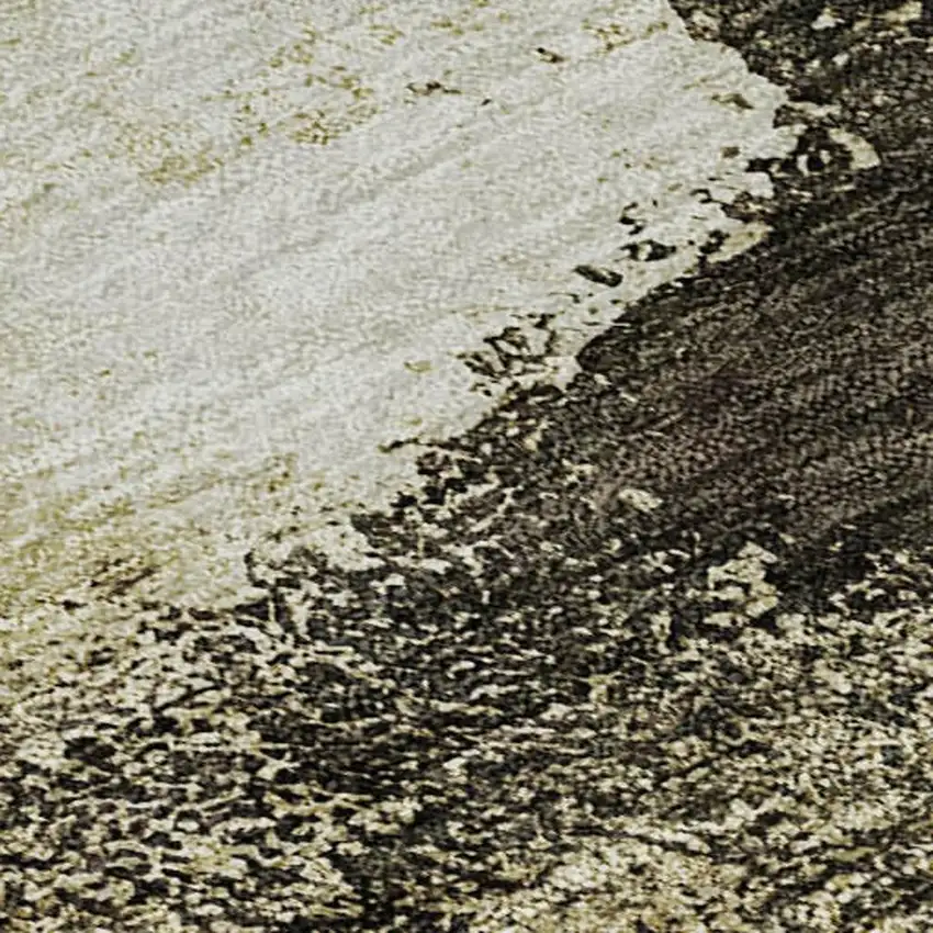 Wheat Charcoal And Ivory Abstract Washable Area Rug With UV Protection Photo 2