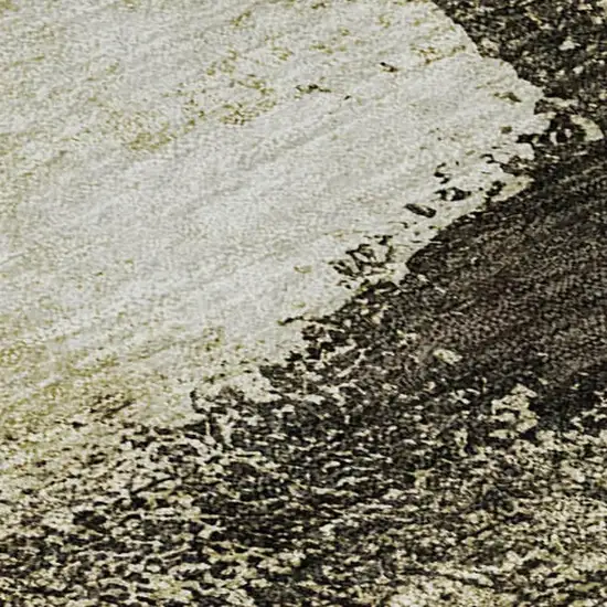 Wheat Charcoal And Ivory Abstract Washable Area Rug With UV Protection Photo 2