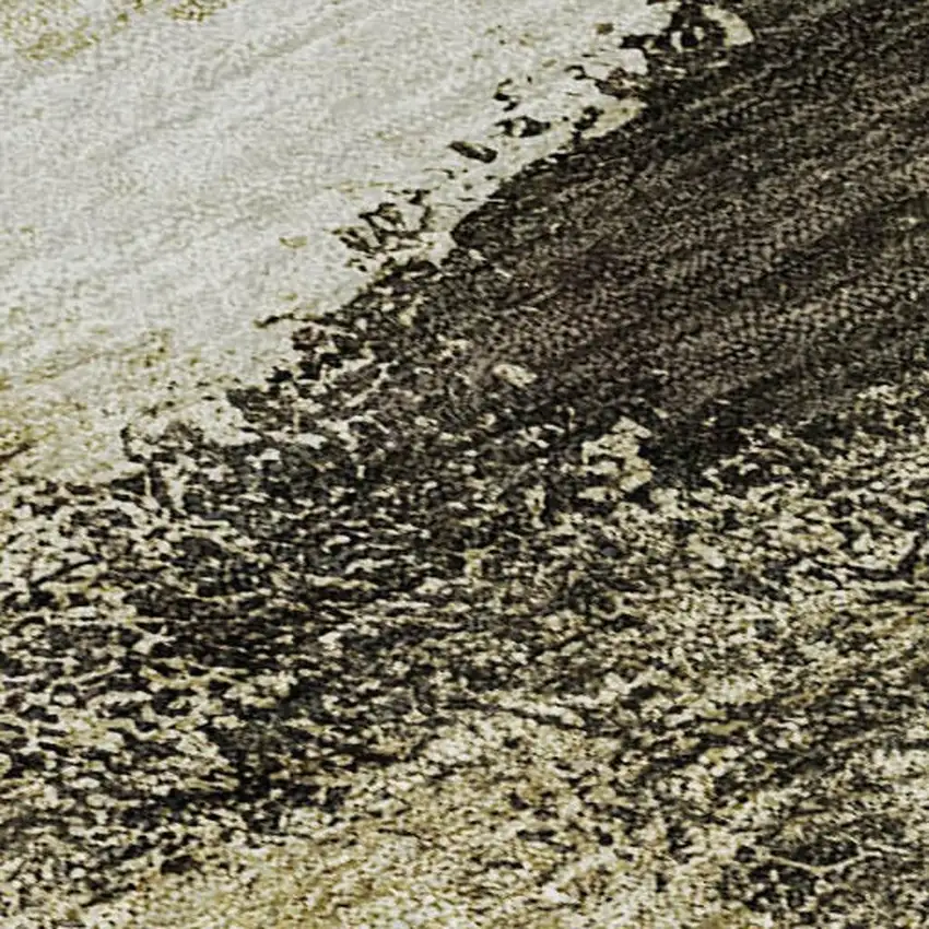 Wheat Charcoal And Ivory Abstract Washable Area Rug With UV Protection Photo 2