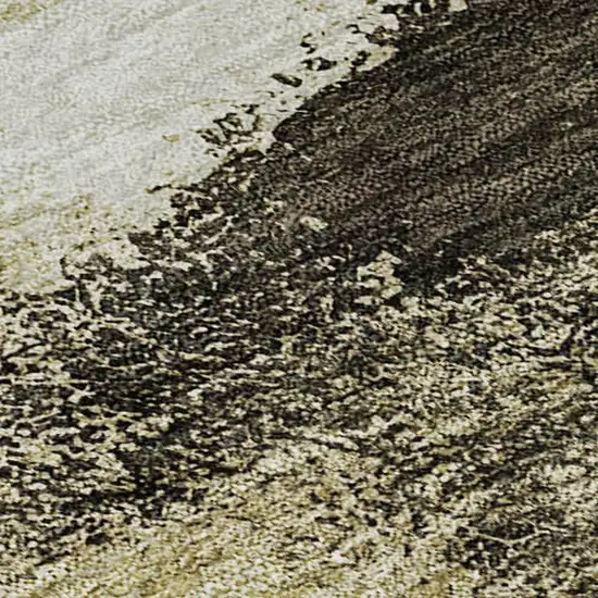 Wheat Charcoal And Ivory Abstract Washable Area Rug With UV Protection Photo 2