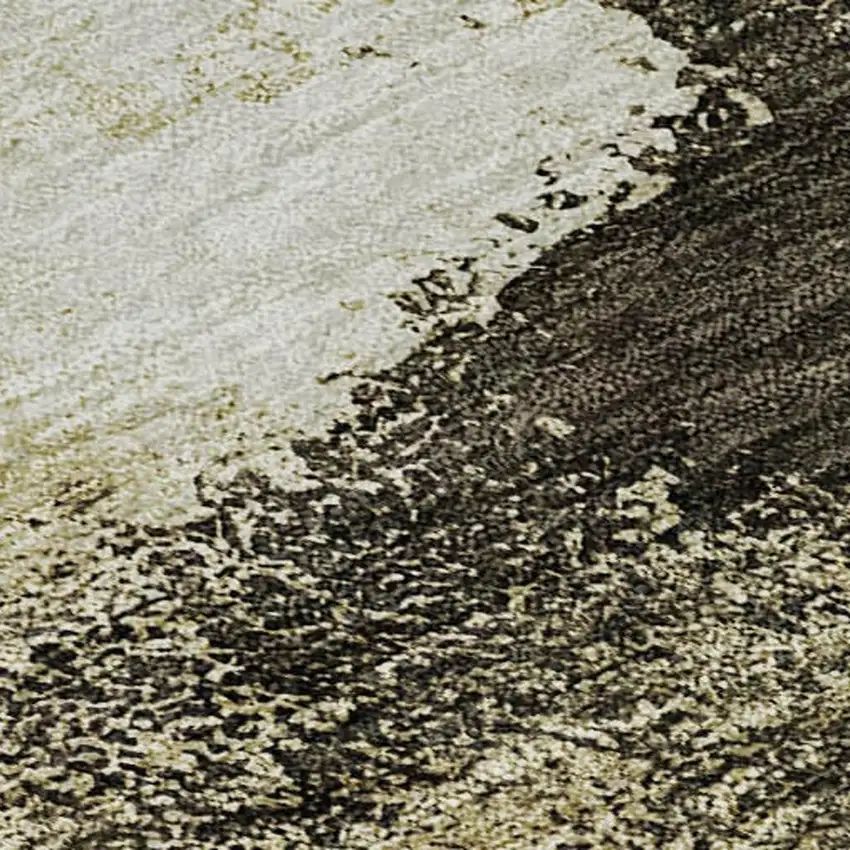 Wheat Charcoal And Ivory Abstract Washable Area Rug With UV Protection Photo 2