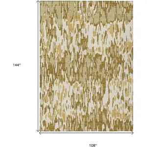 Photo of Wheat Gold And Beige Striped Washable Indoor Outdoor Area Rug