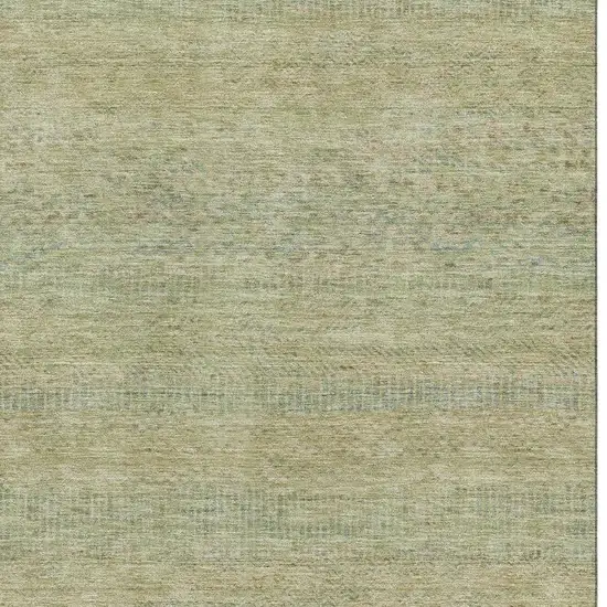 Wheat Gold And Green Striped Washable Area Rug With UV Protection Photo 2