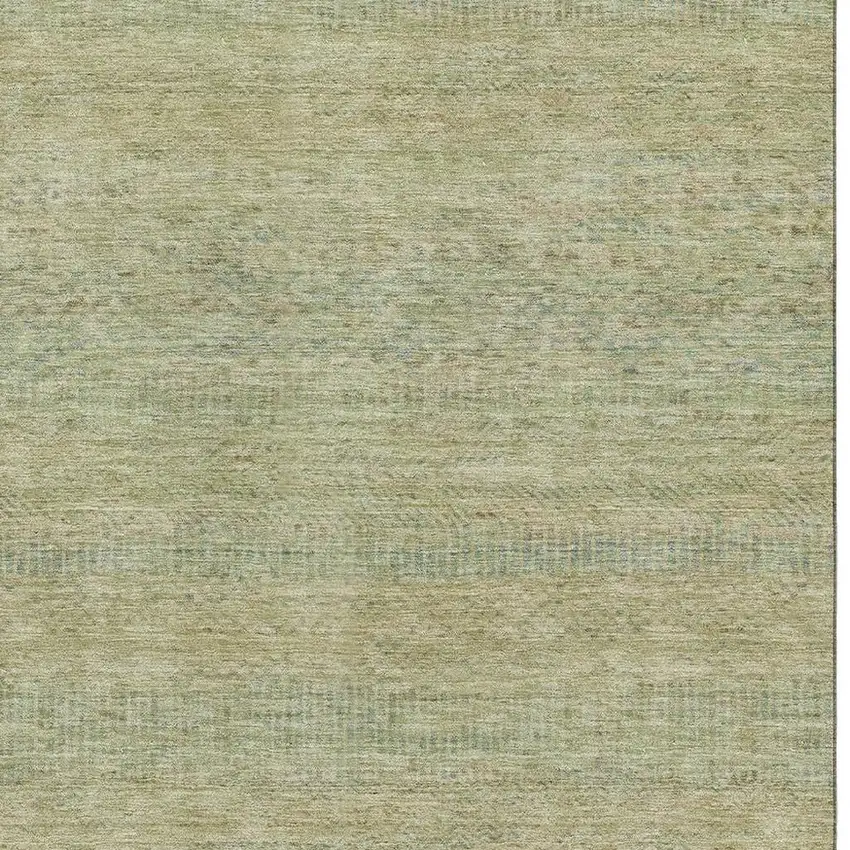 Wheat Gold And Green Striped Washable Area Rug With UV Protection Photo 2