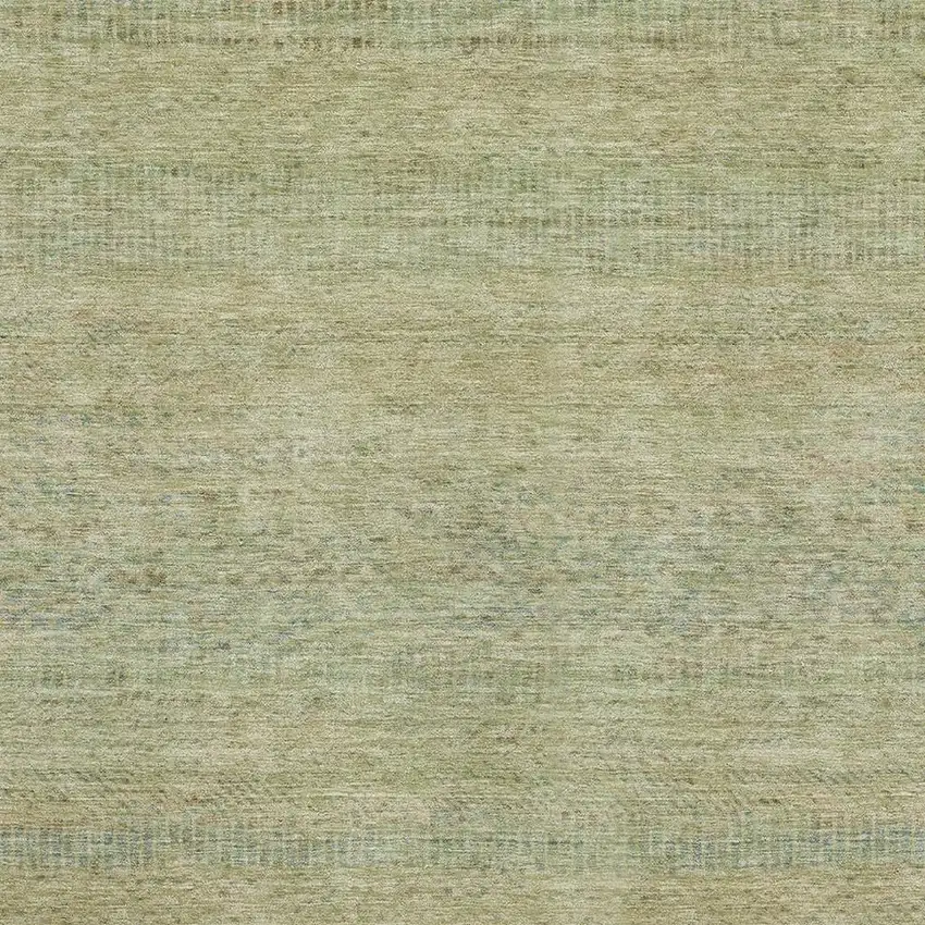 Wheat Gold And Green Striped Washable Area Rug With UV Protection Photo 2