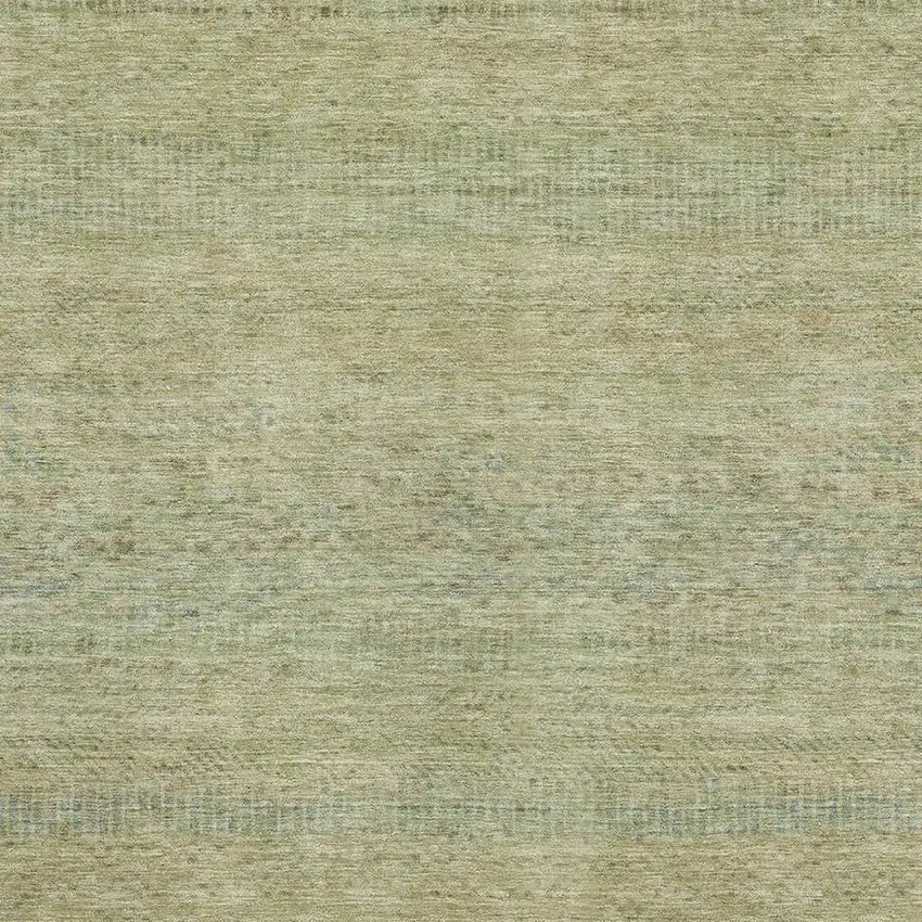 Wheat Gold And Green Striped Washable Area Rug With UV Protection Photo 2