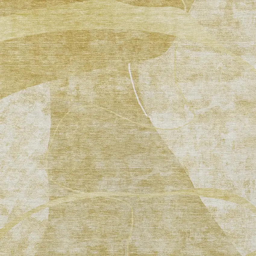 Wheat Gold And Ivory Abstract Washable Indoor Outdoor Area Rug Photo 6