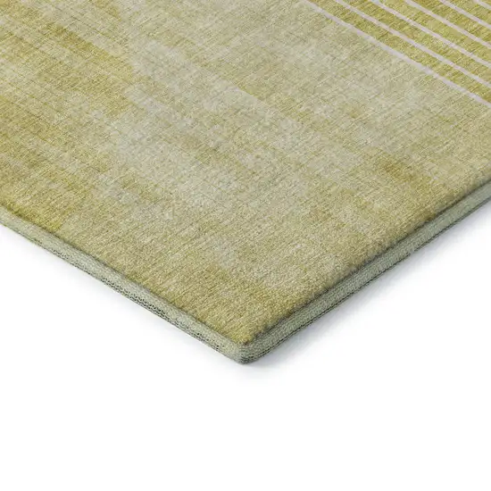 Wheat Gold And Ivory Geometric Washable Area Rug With UV Protection Photo 6