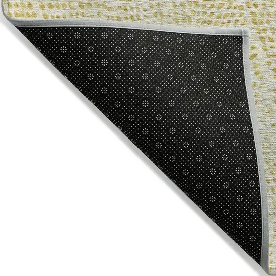 Wheat Gold And Ivory Geometric Washable Indoor Outdoor Area Rug Photo 4
