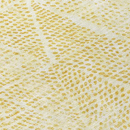 Wheat Gold And Ivory Geometric Washable Indoor Outdoor Area Rug Photo 5