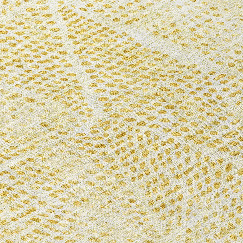 Wheat Gold And Ivory Geometric Washable Indoor Outdoor Area Rug Photo 5