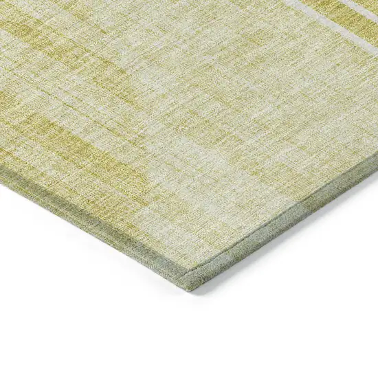 Wheat Gold And Ivory Geometric Washable Indoor Outdoor Area Rug Photo 5
