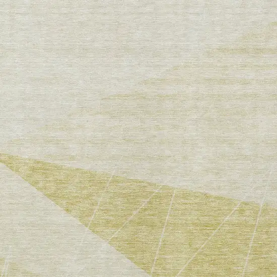 Wheat Gold And Ivory Geometric Washable Indoor Outdoor Area Rug Photo 4