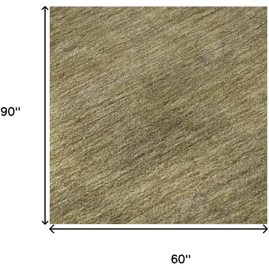 Wheat Gold And Linen Striped Washable Area Rug With UV Protection Photo 9