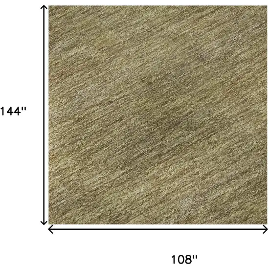 Wheat Gold And Linen Striped Washable Area Rug With UV Protection Photo 9