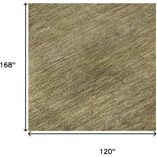 Wheat Gold And Linen Striped Washable Area Rug With UV Protection Photo 9