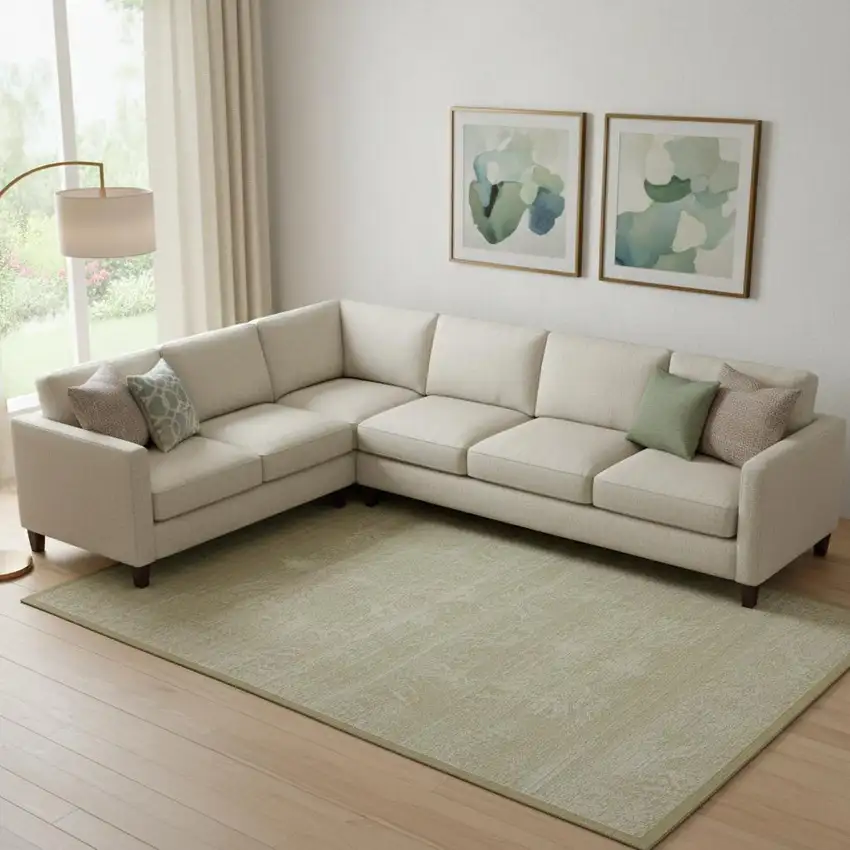 Wheat Gold And Linen Striped Washable Area Rug With UV Protection Photo 2