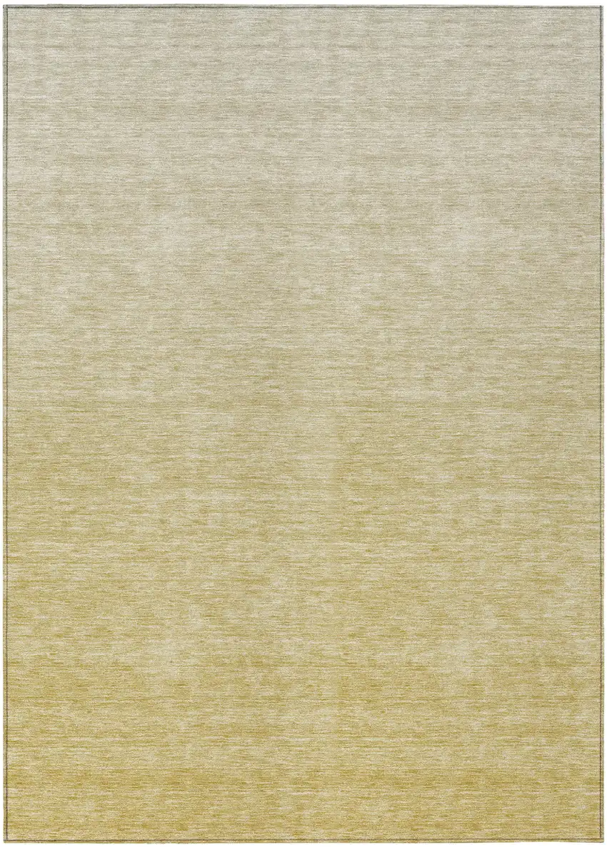 Wheat Gold And Tan Ombre Washable Indoor Outdoor Area Rug Photo 2