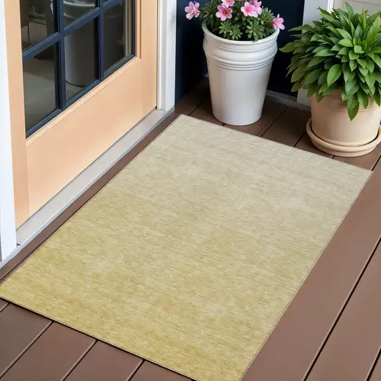 Wheat Gold And Tan Ombre Washable Indoor Outdoor Area Rug Photo 1