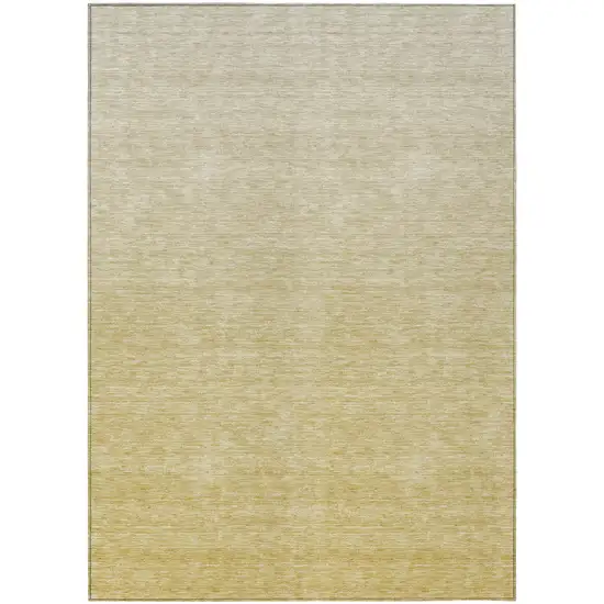 Wheat Gold And Tan Ombre Washable Indoor Outdoor Area Rug Photo 2