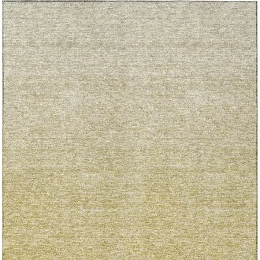 Wheat Gold And Tan Ombre Washable Indoor Outdoor Area Rug Photo 7