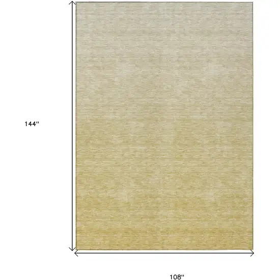 Wheat Gold And Tan Ombre Washable Indoor Outdoor Area Rug Photo 3