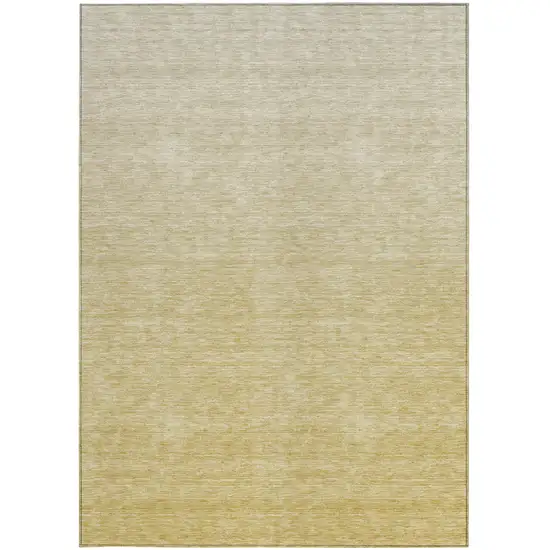 Wheat Gold And Tan Ombre Washable Indoor Outdoor Area Rug Photo 7