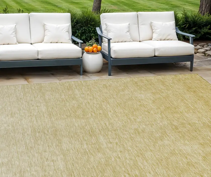 Wheat Gold And Tan Ombre Washable Indoor Outdoor Area Rug Photo 1