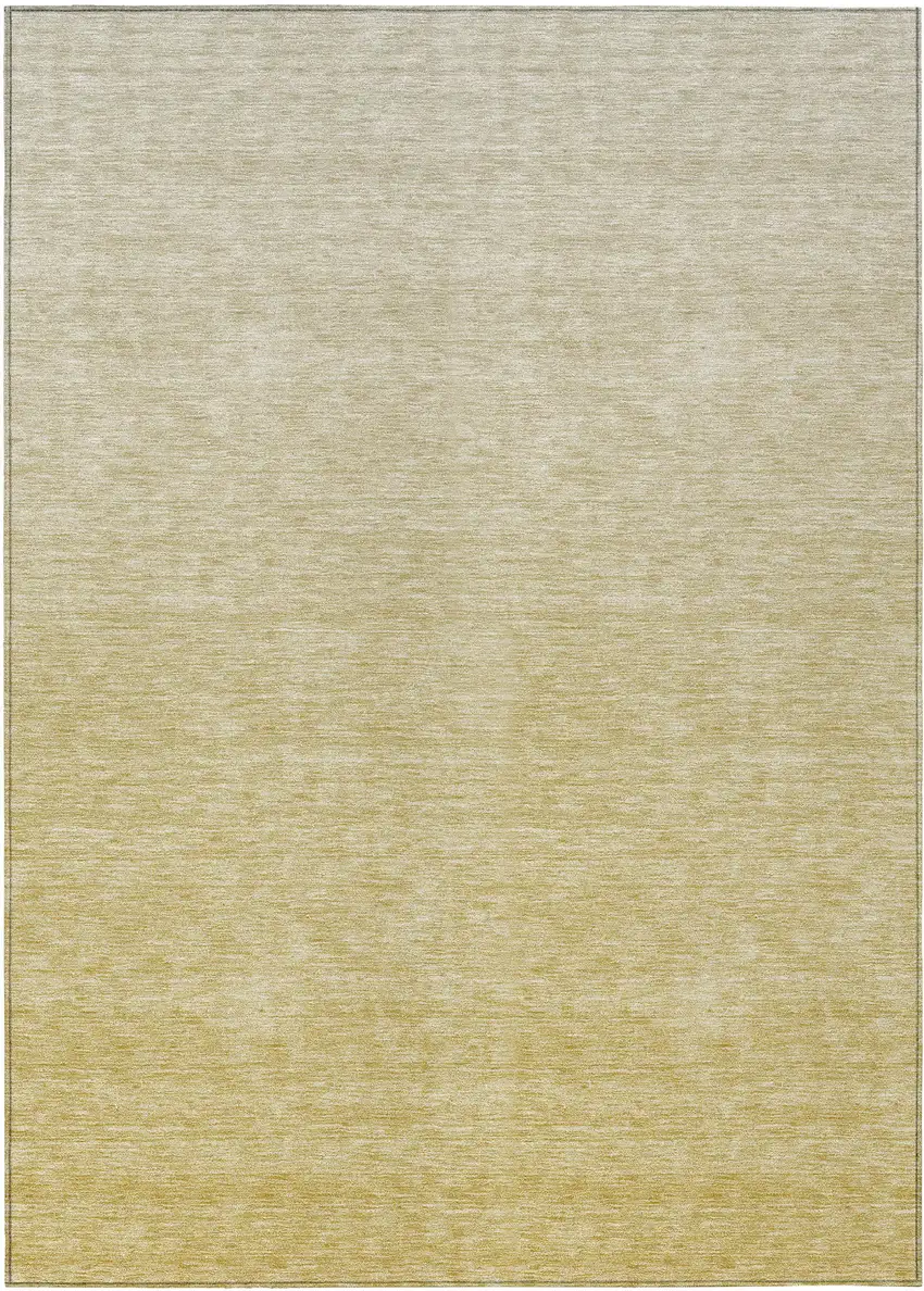 Wheat Gold And Tan Ombre Washable Indoor Outdoor Area Rug Photo 2