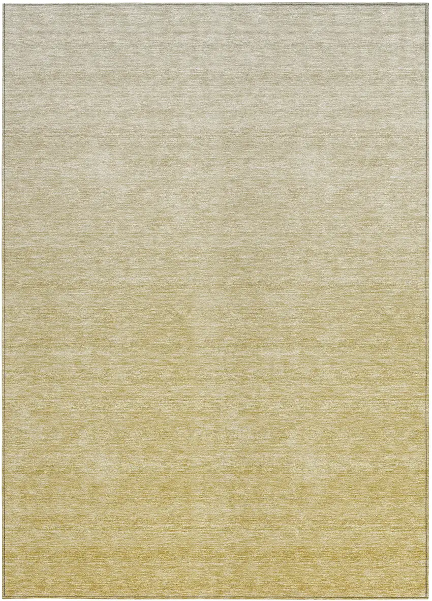 Wheat Gold And Tan Ombre Washable Indoor Outdoor Area Rug Photo 7