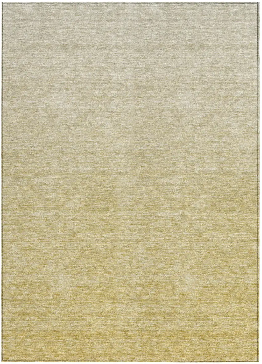 Wheat Gold And Tan Ombre Washable Indoor Outdoor Area Rug Photo 7