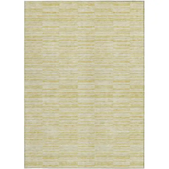 Wheat Gold And Tan Striped Washable Indoor Outdoor Area Rug Photo 7