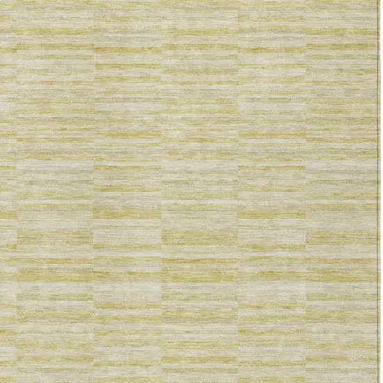 Wheat Gold And Tan Striped Washable Indoor Outdoor Area Rug Photo 6