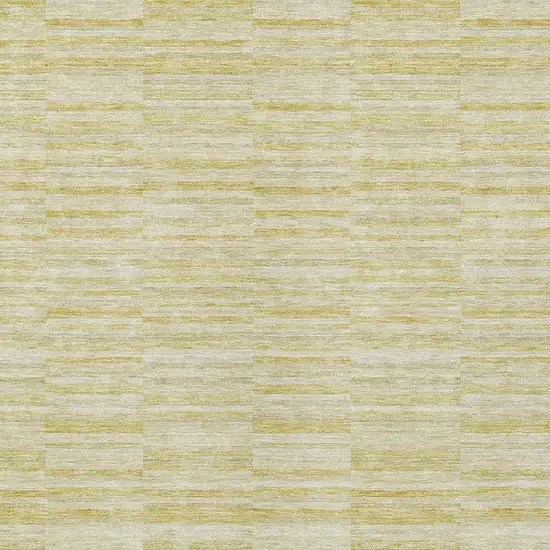 Wheat Gold And Tan Striped Washable Indoor Outdoor Area Rug Photo 6