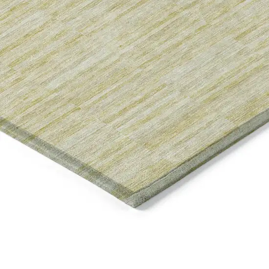 Wheat Gold And Tan Striped Washable Indoor Outdoor Area Rug Photo 5