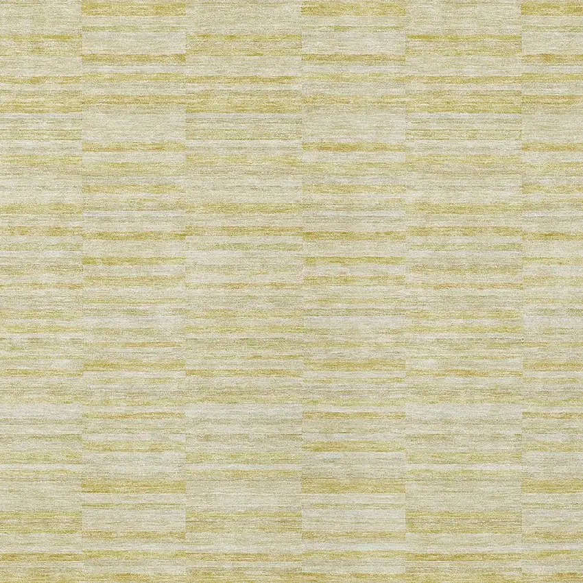 Wheat Gold And Tan Striped Washable Indoor Outdoor Area Rug Photo 6